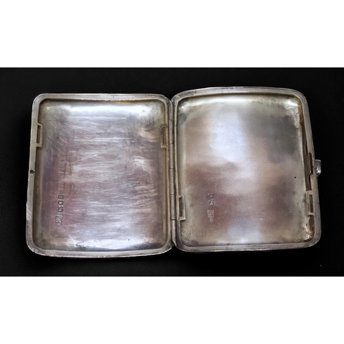 62 - A silver cigarette case by Sampson Mordan & Co. Engraved to front ‘RMS Homeric’, a White Star Line s... 