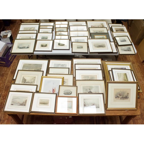 584 - Portsmouth/Gosport/ IOW/ Maritime / Royal Navy Interest.  Approximately 102 framed prints, many orig... 