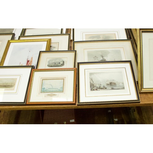 584 - Portsmouth/Gosport/ IOW/ Maritime / Royal Navy Interest.  Approximately 102 framed prints, many orig... 