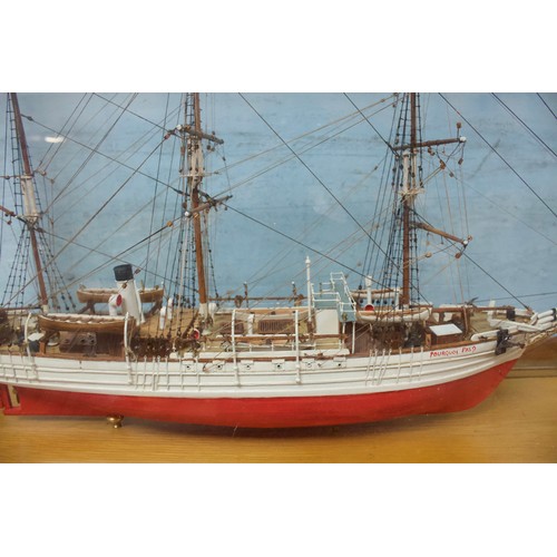 98 - A kit-built scale model of the ‘Pourquoi - Pas?’ (Little Why Not?’) 1907, French steamboat, with thr... 