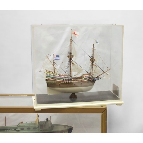 102 - A collection of assorted scratch and kit built scale model boats including a small model of the Gold... 