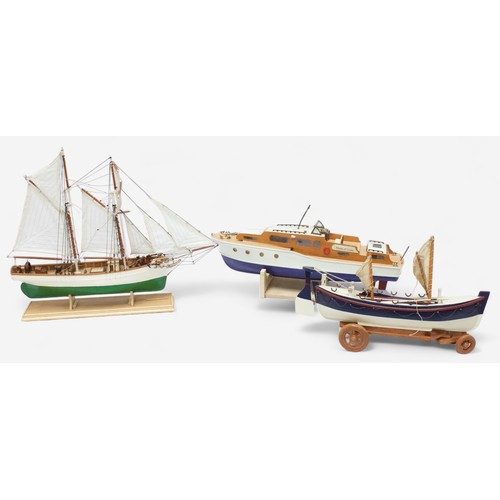 102 - A collection of assorted scratch and kit built scale model boats including a small model of the Gold... 