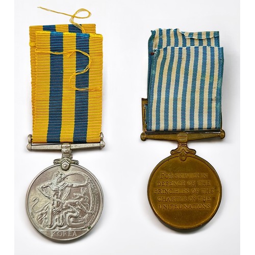 399 - A ERII Korea Medal and UN Korea Medal Pair to PLY/X 5250 D.A. HIGGINS. MNE. RN. (Plymouth Division)