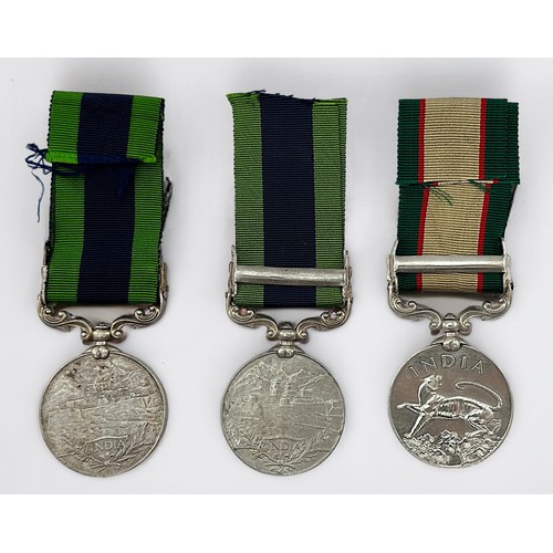 405 - Three India General Service Medals comprising George V IGSM with Burma 1930-32 Clasp to PTE. FOLLR. ... 