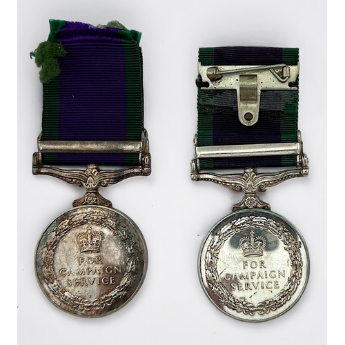 409 - Two Elizabeth II General Service Medals with Norther Ireland Clasps, to 074563 J.P.G. BRIDGEMAN AB R... 