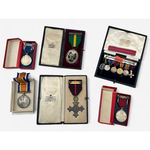 414 - A WW1 RAF / R.E.T.V.F. Group of O.B.E. (Mil 2nd Type), War Medal, (missing Victory Medal), Geo. V Si... 