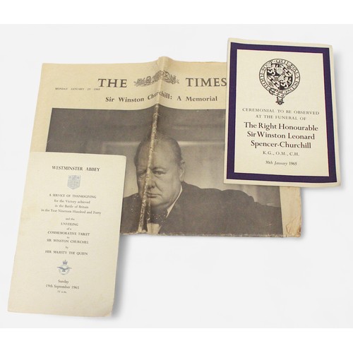 132 - A collection of items celebrating the life of Sir Winston Churchill (1874-1965), comprising an order... 