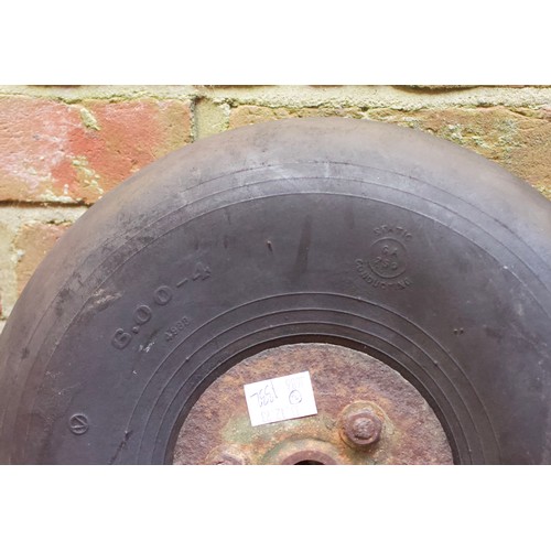 123 - A WWII Air Ministry Spitfire or Hawker Hurricane aircraft tail wheel, static conducting, marked with... 