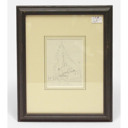 590 - William Lionel Wyllie RA (1851-1931) Three original pencil sketches including ‘Becalmed Lugger’, ‘Cr... 