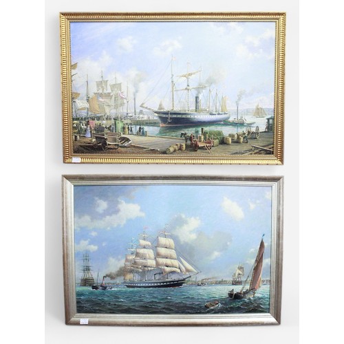 589 - Stanley Francis Smitheman FRSA (late 20th/early 21st century).  A pair, 'The SS Grewat Britain Arriv... 