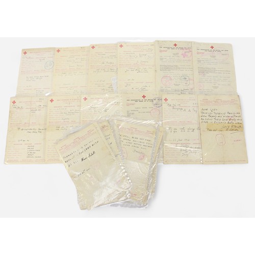 144 - A quantity of official WW2 Red Cross letters from occupied Jersey and Channel Islands, with official... 