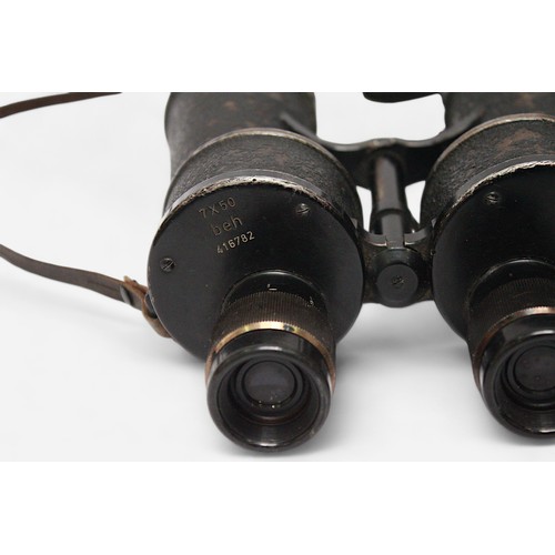 152 - A pair of WW2 German Kriegsmarine binoculars with manufacturer's code 'beh' for ERNST LEITZ. WETZLAR... 