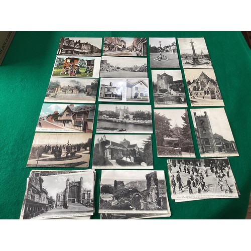 422 - A box of approximately 440 standard-size postcards with several court cards, Cabinet cards and In Lo... 