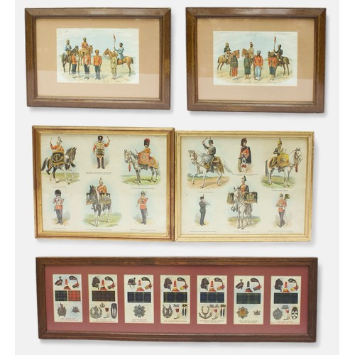 611 - Five various prints, comprising 2x 'Types of The Indian Native Army, from the Army & Navy Gazette, 1... 