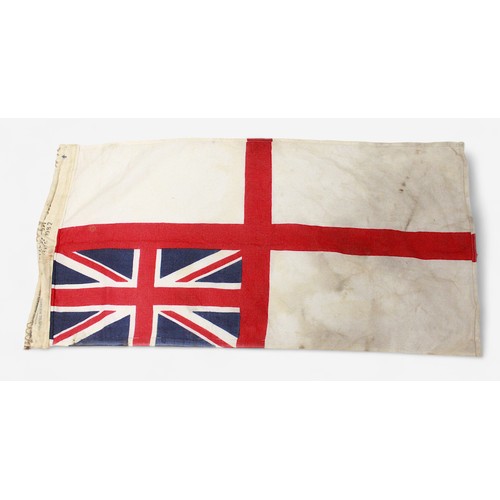 170 - A small white ensign flag, with ‘Zephyr Racing Pennants Ltd’ and broad arrow stamp, 90cm long, toget... 