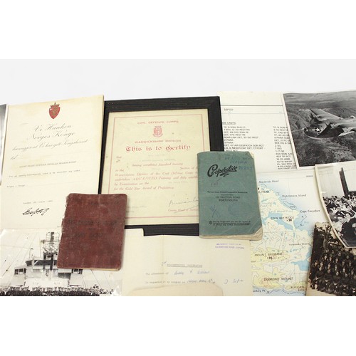 180 - A collection of assorted military ephemera related to Douglas Ivor Williams, the local ‘Kemp’ and ‘W... 