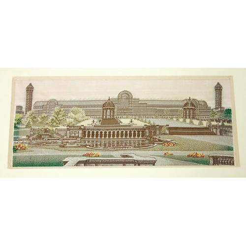 450 - A Stevengraph woven silk card ‘The Crystal Palace, the mount tooled gilt lettering, generally VGC.