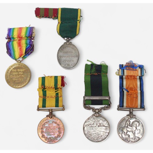 421 - A George V British five-medal group awarded to Serjeant W.C. Samways, Hampshire Regiment, comprising... 