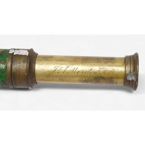 55 - An early 20th Century single-drawer brass telescope by Voigtländer & Sohn, retailed by Callaghan & C... 