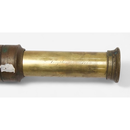 55 - An early 20th Century single-drawer brass telescope by Voigtländer & Sohn, retailed by Callaghan & C... 