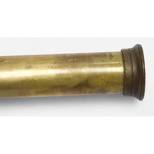 55 - An early 20th Century single-drawer brass telescope by Voigtländer & Sohn, retailed by Callaghan & C... 