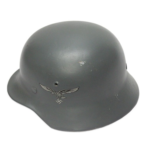 269 - A WW2 German Third Reich M35 Heer helmet, stamped EF62/ 801, 8-tongue leather liner stamped '55,' la... 