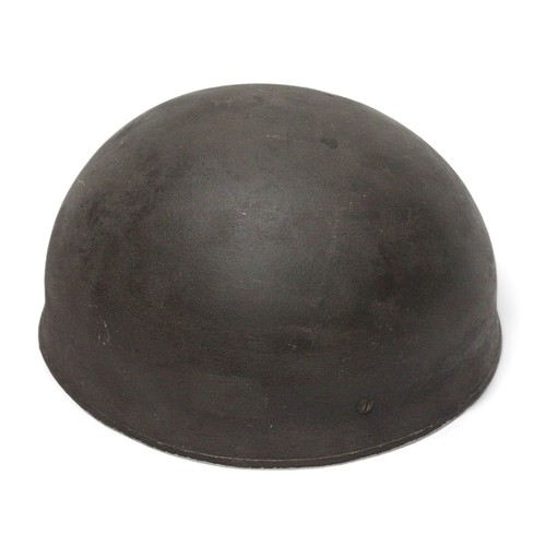 278 - A WWII British Airborne Paratrooper's steel helmet, with webbing chinstrap, leather liner stamped BM... 