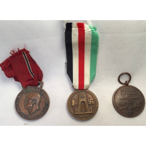 427 - Two WWII German Axis Forces medals, comprising Blue Division Medal, German (Spanish Volunteers), Ita... 