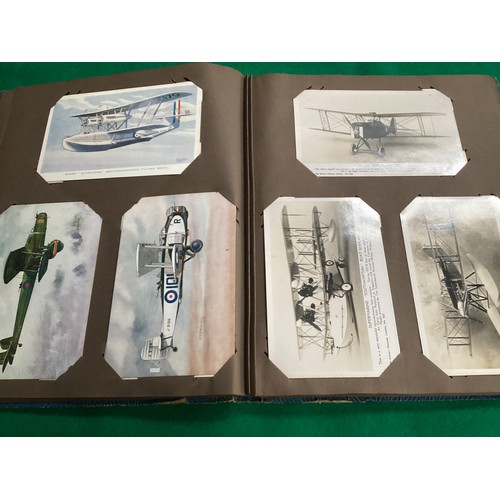 425 - An album of more than 90 aviation postcards, real photographic (various publishers) and artist signe... 