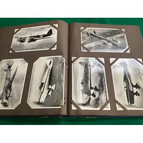 425 - An album of more than 90 aviation postcards, real photographic (various publishers) and artist signe... 