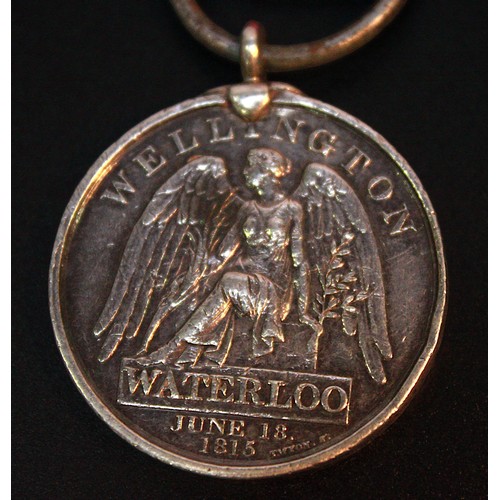 374 - THE WATERLOO MEDAL 1815, named to Frederick Baurmann 1st Regiment Hussars K.G.L. (Kings German Legio... 