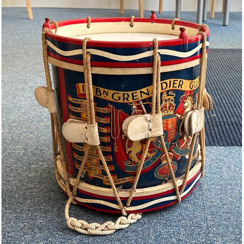 159 - A 20th century Regimental Side Drum for the 1st Battalion Grenadier Guards and painted with Royal Cr... 