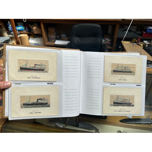 10 - A superb and rare collection of 59x Stevengraph Postcards, comprising 55x RMS Ships and some TT SS a... 