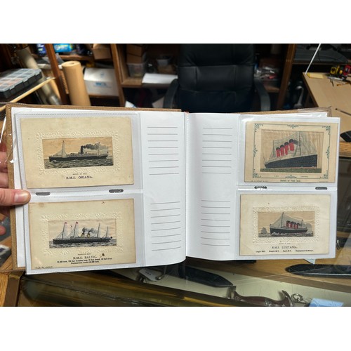 10 - A superb and rare collection of 59x Stevengraph Postcards, comprising 55x RMS Ships and some TT SS a... 