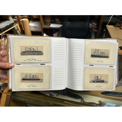 10 - A superb and rare collection of 59x Stevengraph Postcards, comprising 55x RMS Ships and some TT SS a... 