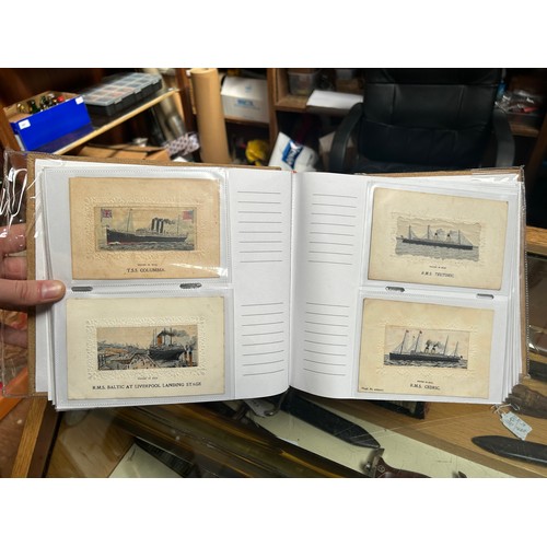 10 - A superb and rare collection of 59x Stevengraph Postcards, comprising 55x RMS Ships and some TT SS a... 