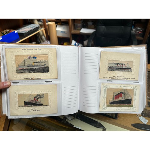 10 - A superb and rare collection of 59x Stevengraph Postcards, comprising 55x RMS Ships and some TT SS a... 