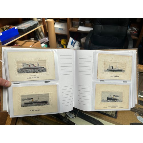 10 - A superb and rare collection of 59x Stevengraph Postcards, comprising 55x RMS Ships and some TT SS a... 