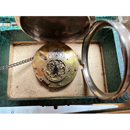 169 - Battle of Trafalgar Interest: A late 18th/early 19th Century silver cased open-face pocket watch, th... 