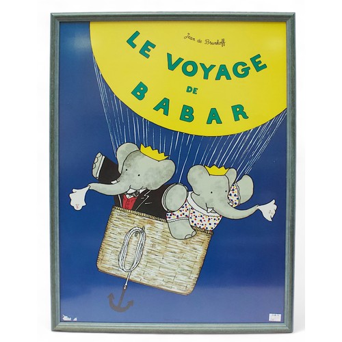 640 - Jean de Brunhoff, 'Le Voyage de Babar,' and Laurent de Brunhoff, 'Babar Et Les Ballons,' original fr... 