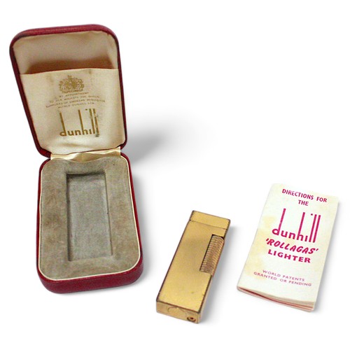 454 - A gold-plated Dunhill Rollagas Lighter, 1971, housed in original fitted case with instructions