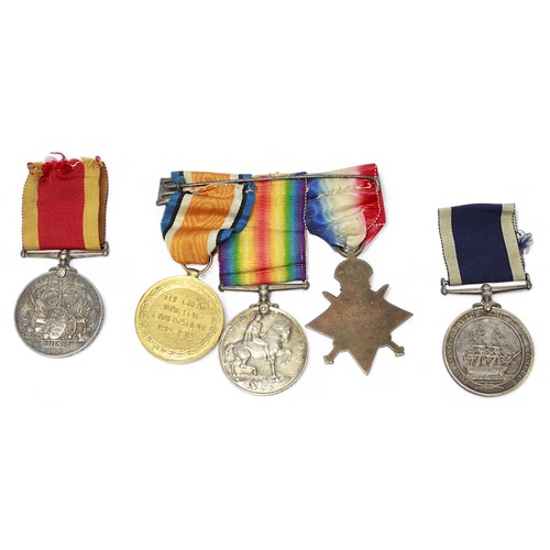 593 - A Royal Navy five-medal group awarded to Chief Stoker Joseph Thomas Blackmore, comprising China War ... 