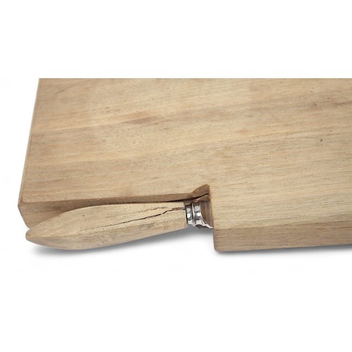 202B - A Ben Oxley ‘The Windsor Mouseman’ Robert Mouseman-style carved cheeseboard with integral cheese-kni... 