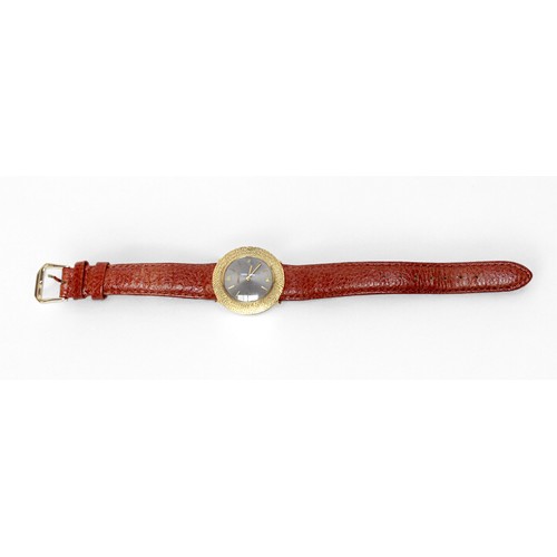 202 - An 18ct gold cased Longines wristwatch, C.1966, the grey dial with applied gilt batons denoting hour... 