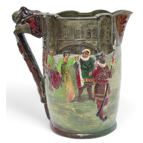 A Royal Doulton jug, ‘The Tower of London’, limited 435/500, 24cm high.