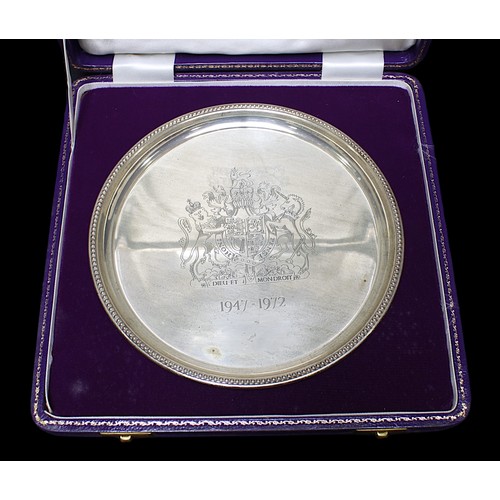 145 - An Elizabeth II limited edition silver salver by Historical Heirlooms Ltd, commemorating the silver ... 