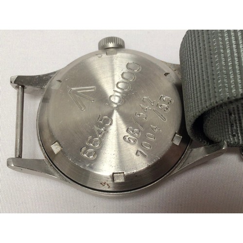 217 - A gents stainless steel Omega ‘Fat Arrow’ British RAF wristwatch, dated 1953, ref. 2777-1 SC, the bl... 