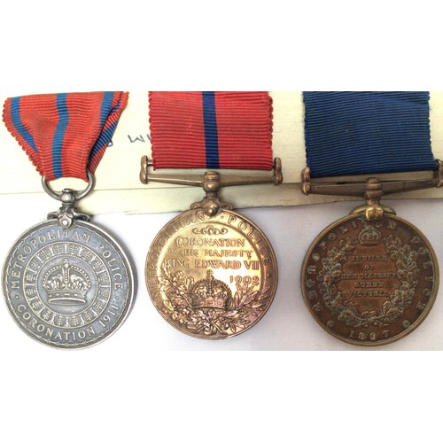 596 - A Metropolitan Police ‘A’ Division five medal group, awarded to Police Constable T. Squires,, compri... 