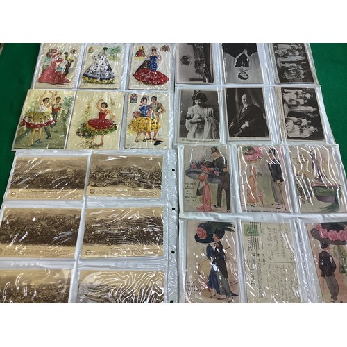 401 - WITHDRAWN: A bag containing 32 postcard album sleeves each most holding 12 standard-size cards (so m... 