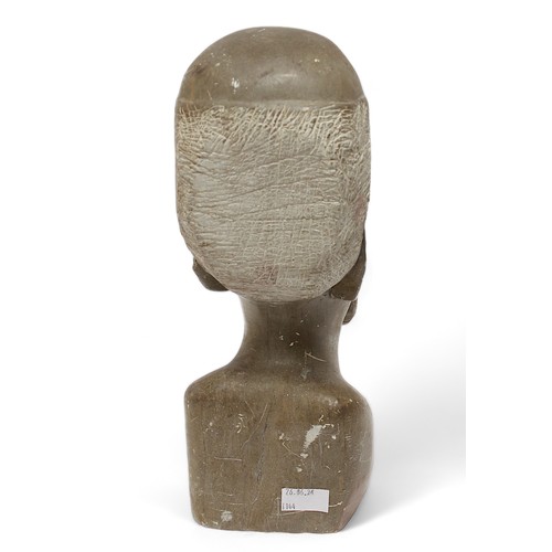 700 - An African carved 'Wishing Stone' bust of a native with beard, 33cm high